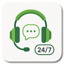 Home 13 Fekto 24/7 klienditugi rohelise headset ikooniga